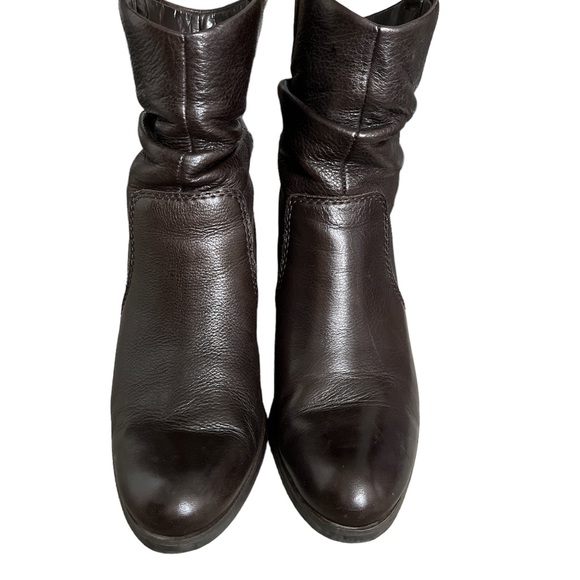 CIRCA JOAN AND DAVID brown leather ruched cowboy western style booties 5.5 - Picture 6 of 8